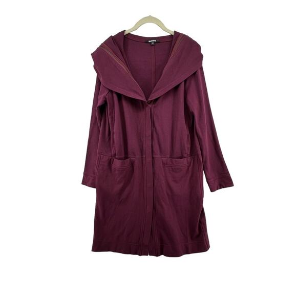 Mantova Maroon Purple Snap Front Shirt Size 40 Approximate US Size Medium Zip - Picture 3 of 4